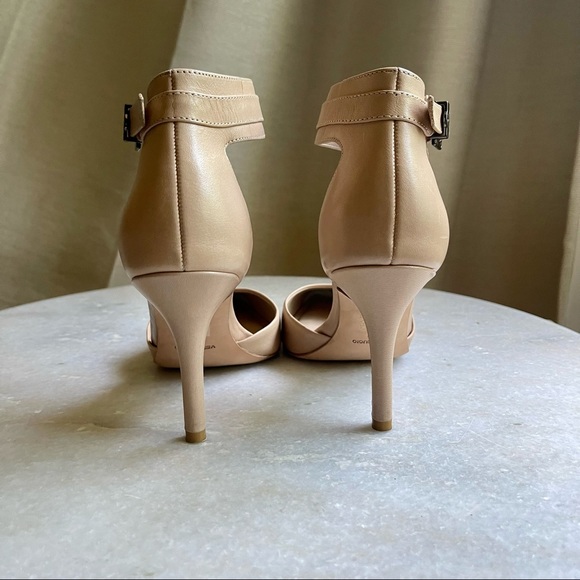 BCBGMAXAZRIA PRINTZ blush vachetta mid heel ankle cuff pumps (size 6M/36) - Picture 4 of 12